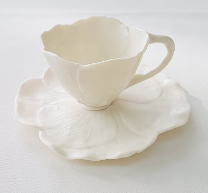 paire tasse the - Porcelaine artisanale française