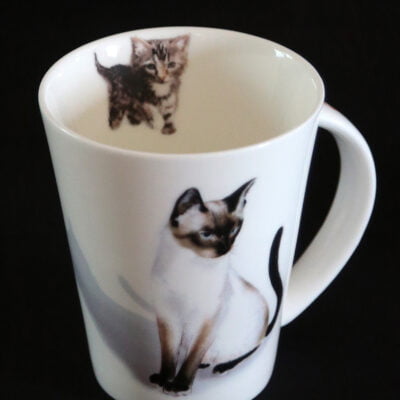 mug chat en porcelaine