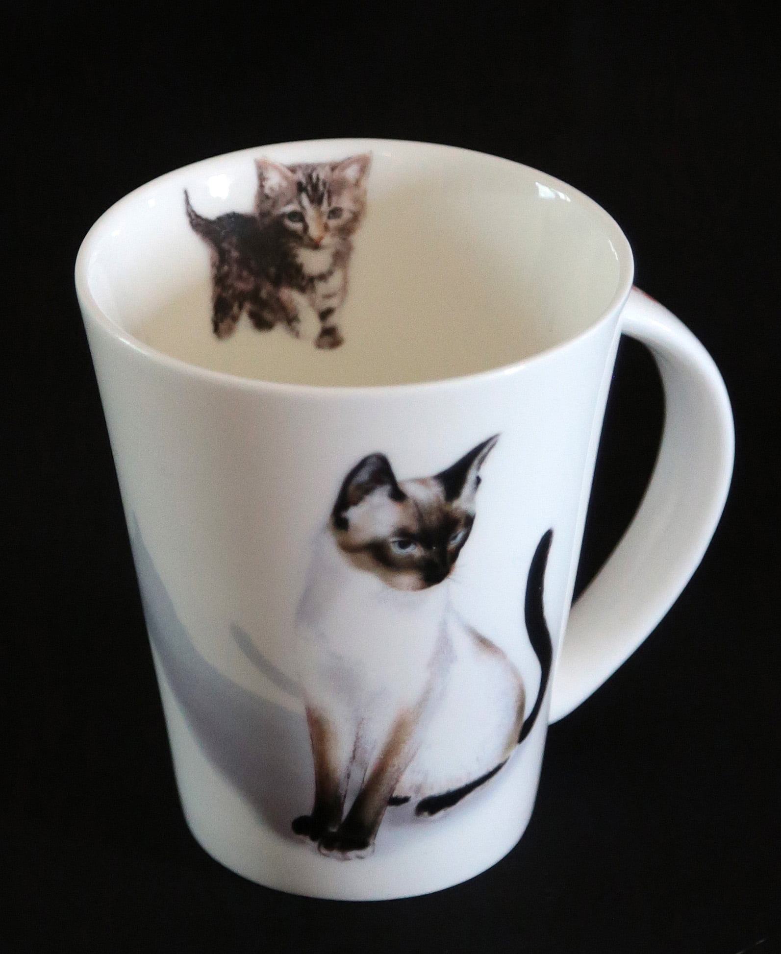 Mug chat et son chaton en porcelaine